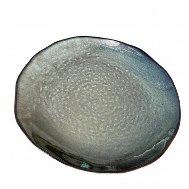 Plate 'Copper Blue' irregular 28cm 1